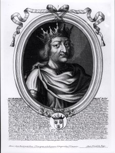 Pharamond (k.427) legendaarinen Ranskan kuningas, teoksesta "Les Augustes Representations de tous les Rois de France depuis Pharamond jusqu